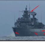 Bei dem Schiff könnte es sich um eine deutsche Fregatte der Brandenburg-Klasse handeln