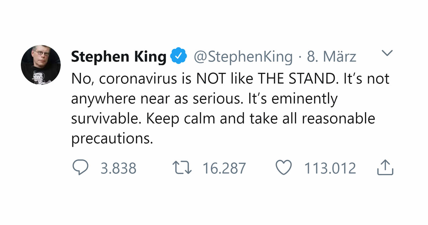 King und Coronavirus