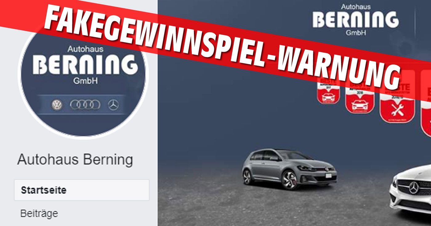 Gefälschte Autohaus-Seite auf Facebook lockt mit Gewinnspiel