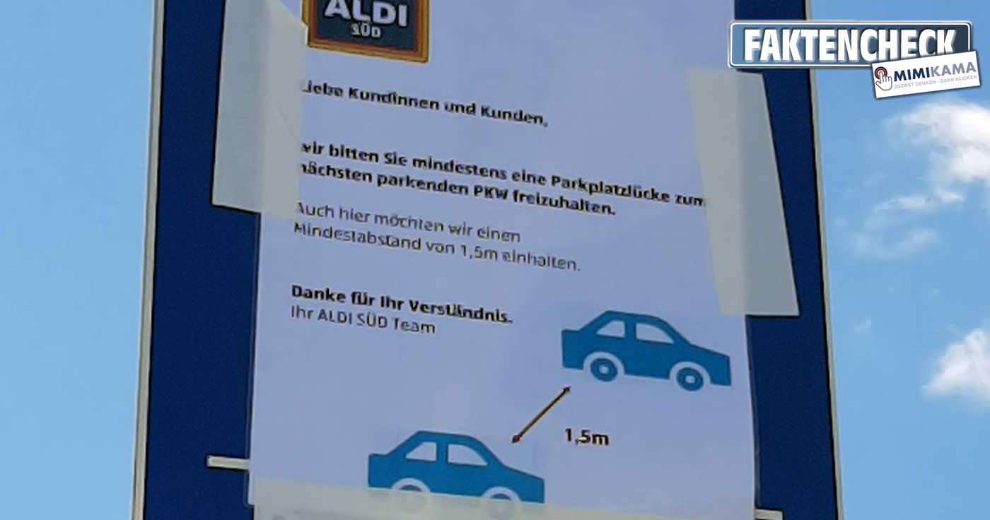 Parkplatz Aldi Süd - Screenshot Facebook
