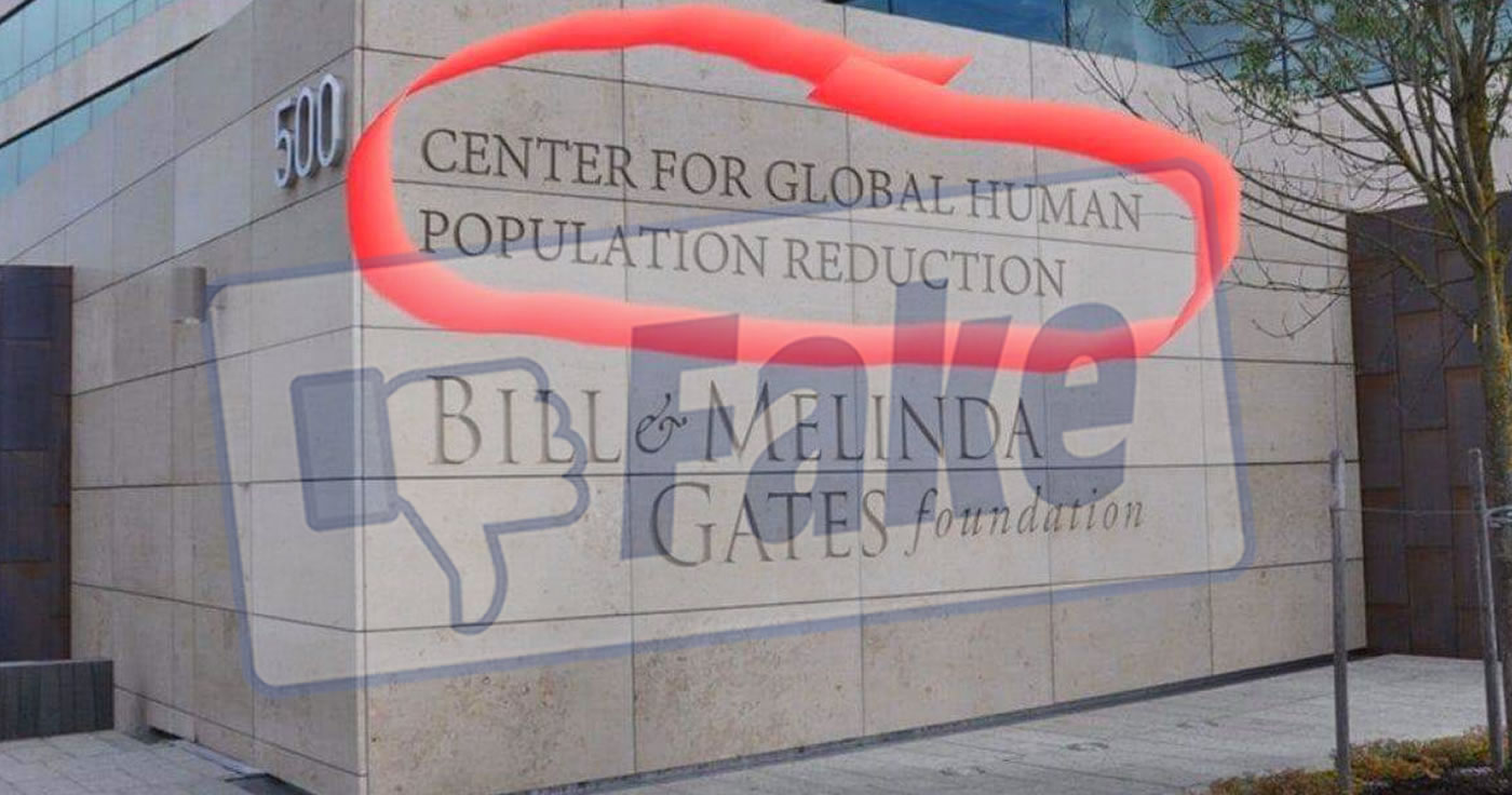 Bill Gates' "Center for Global Human Population Reduction" - Fake!