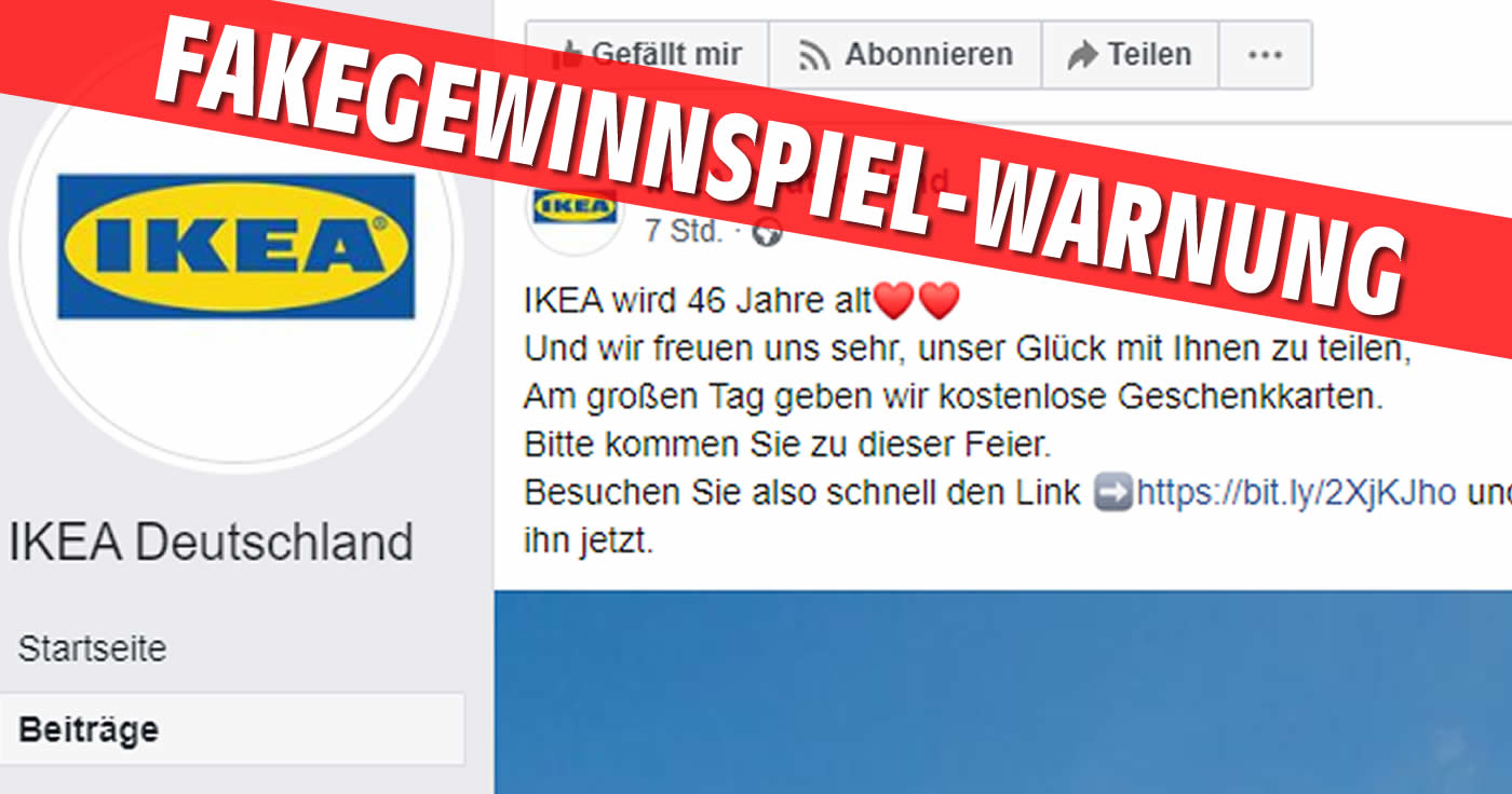 Facebook: Fakeseite von "IKEA Deutschland"