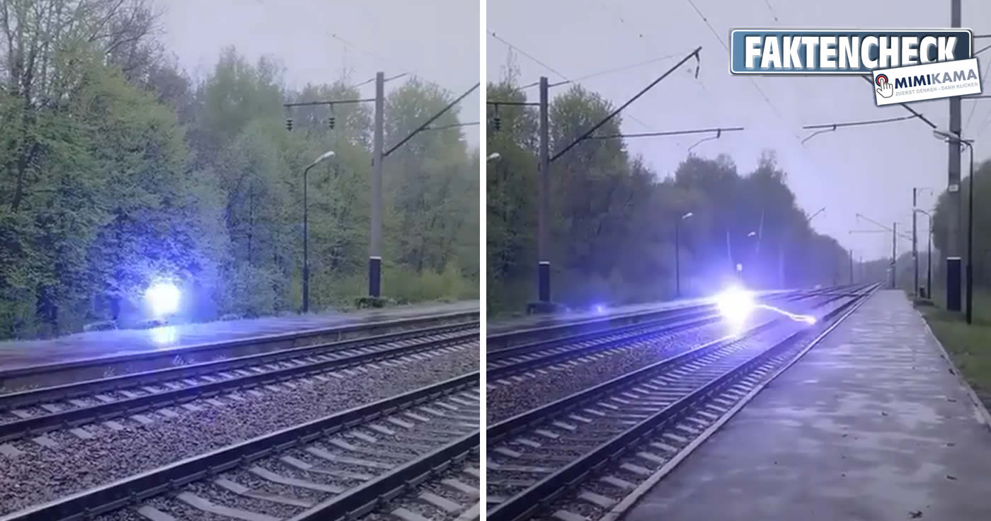 Video: Kugelblitz auf Bahngleisen ist nicht echt