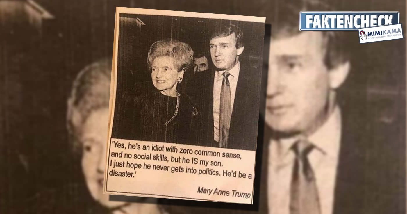Das Zitat von Trumps Mutter ist erfunden