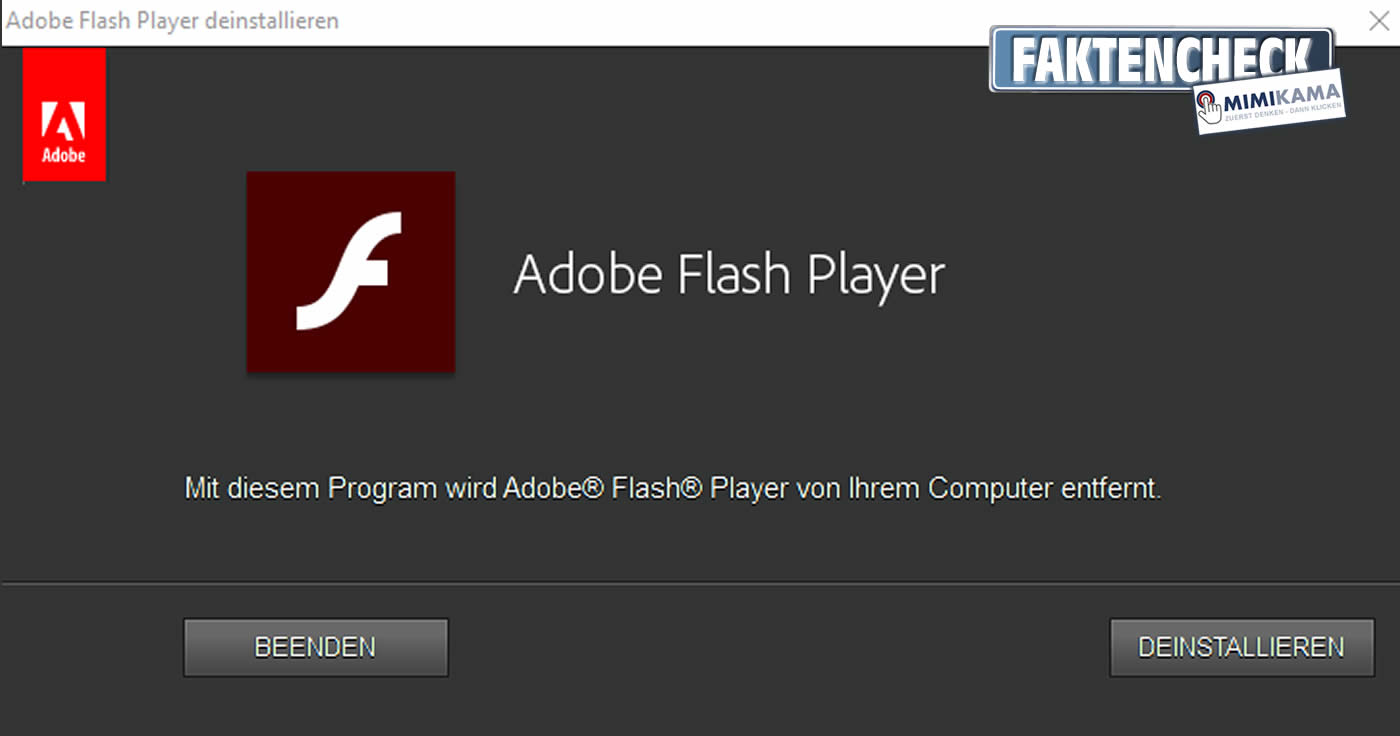 Adobe bittet darum, dass ihr den Flash-Player löscht