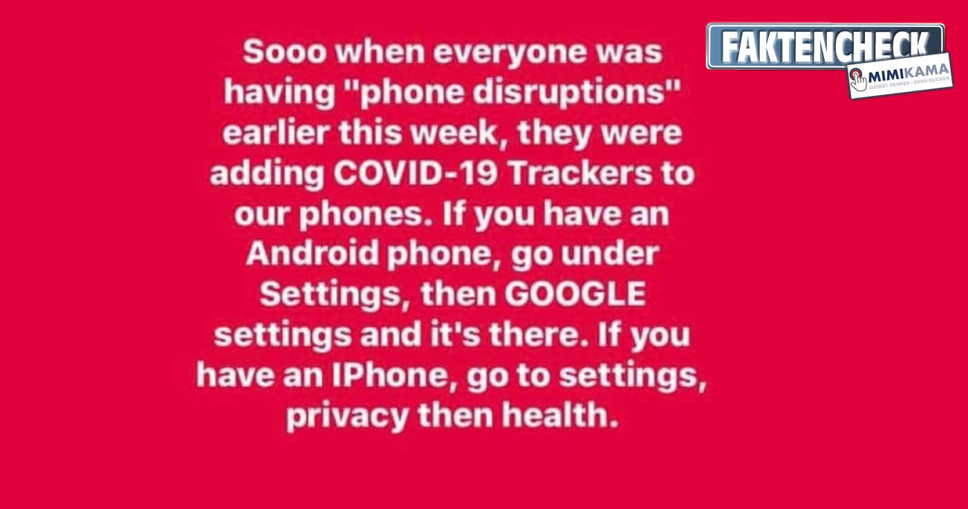 Mobilfunkstörungen durch Installation heimlicher COVID-19 Tracker? (Faktencheck)
