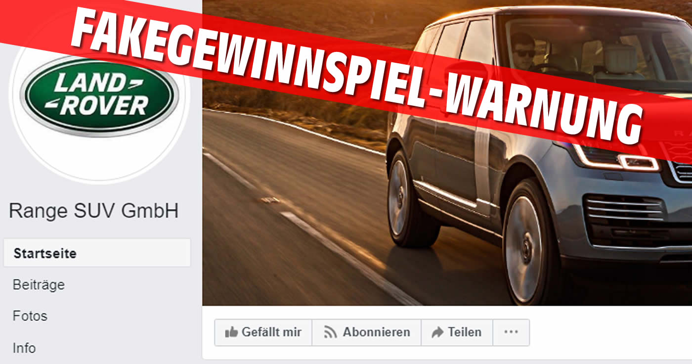 Gefälschte Facebookseite verlost angeblichen Auto-Gewinn