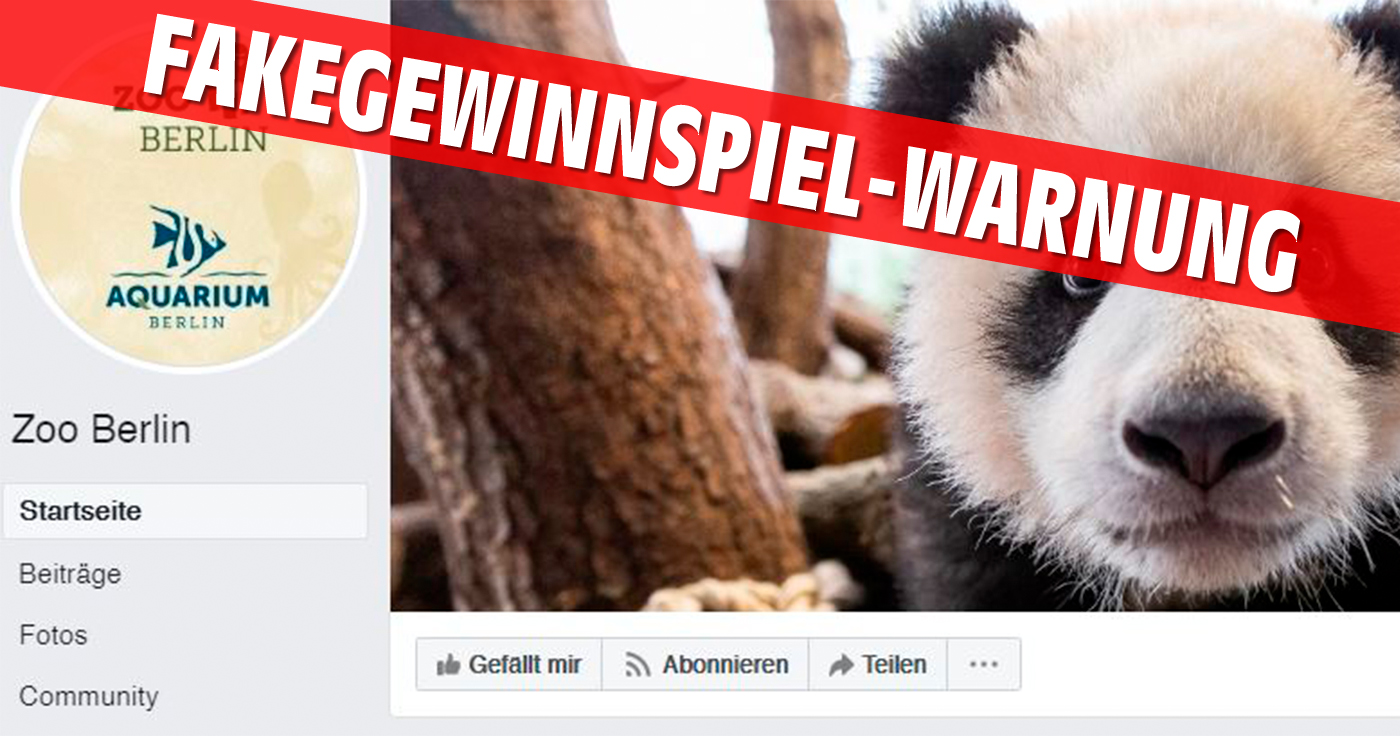 "Zoo Berlin" - Vorsicht bei gefälschten Seiten, die Eintrittskarten verlosen