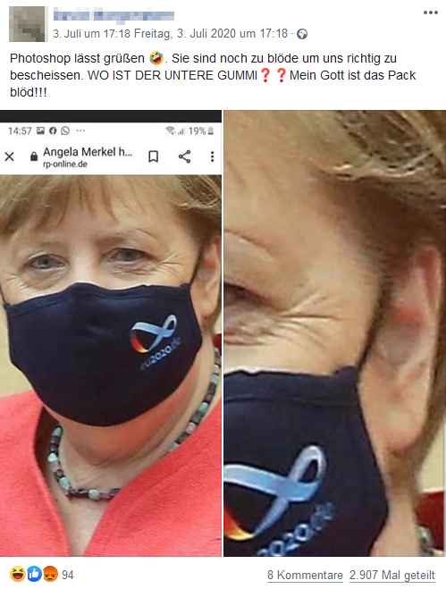 Merkel ohne Schutzmaske?