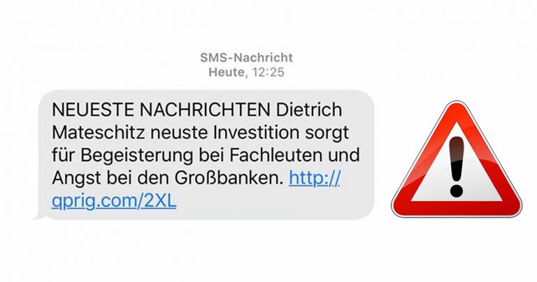 SMS führt Empfänger in die Irre – Vorsicht bei Investitionsvorschlägen im Namen von Dietrich Mateschitz