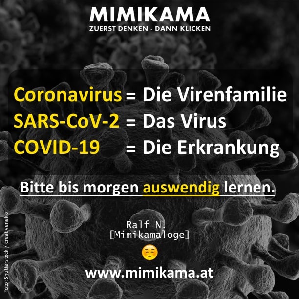 Coronavirus-Merkzettel