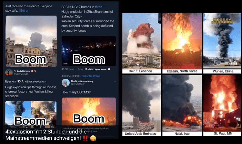 Viele Bilder von Explosionen