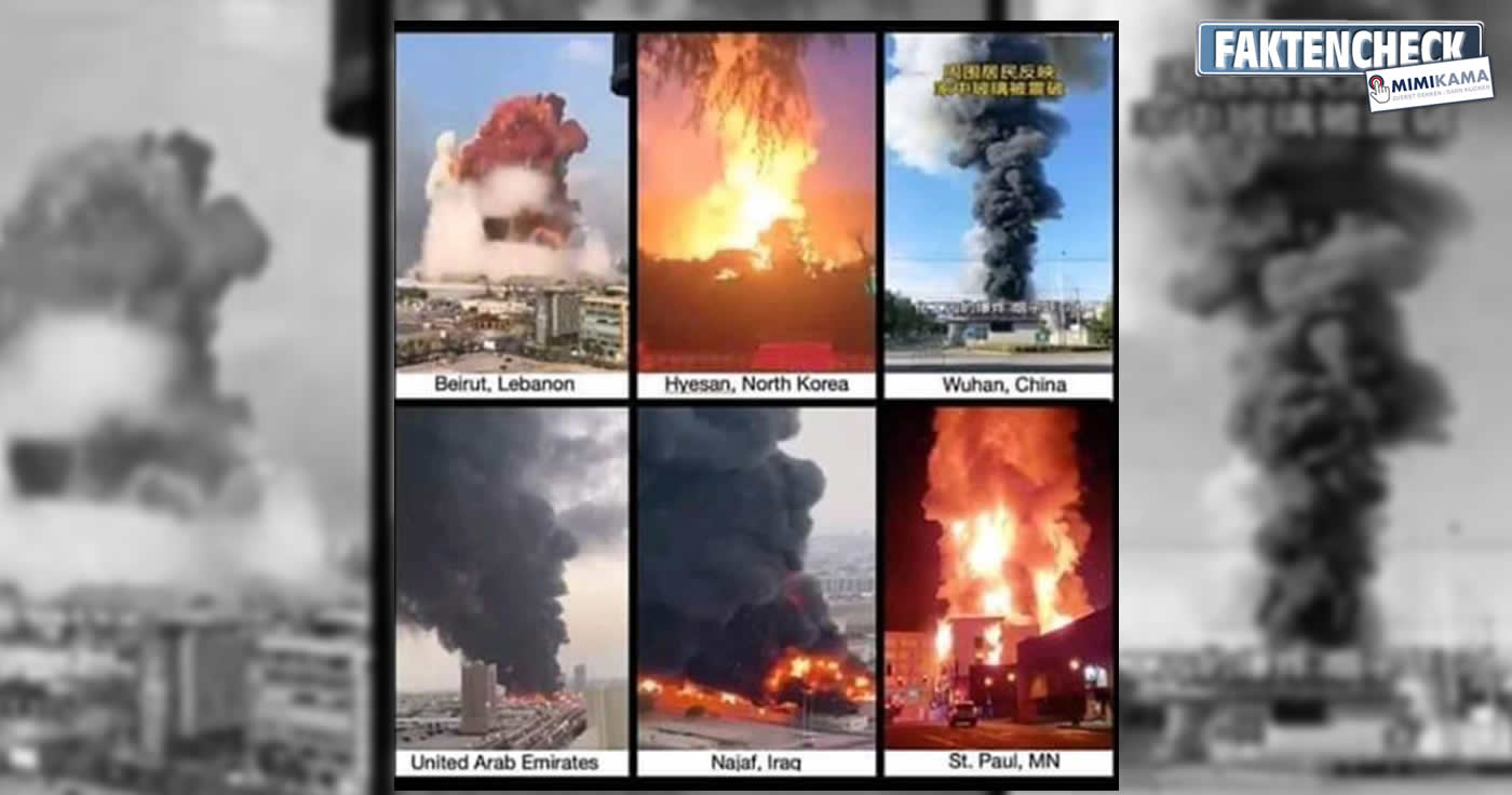 Zeigen Brandfotos ein Zusammenhang mit der Beirut-Explosion? Nein!