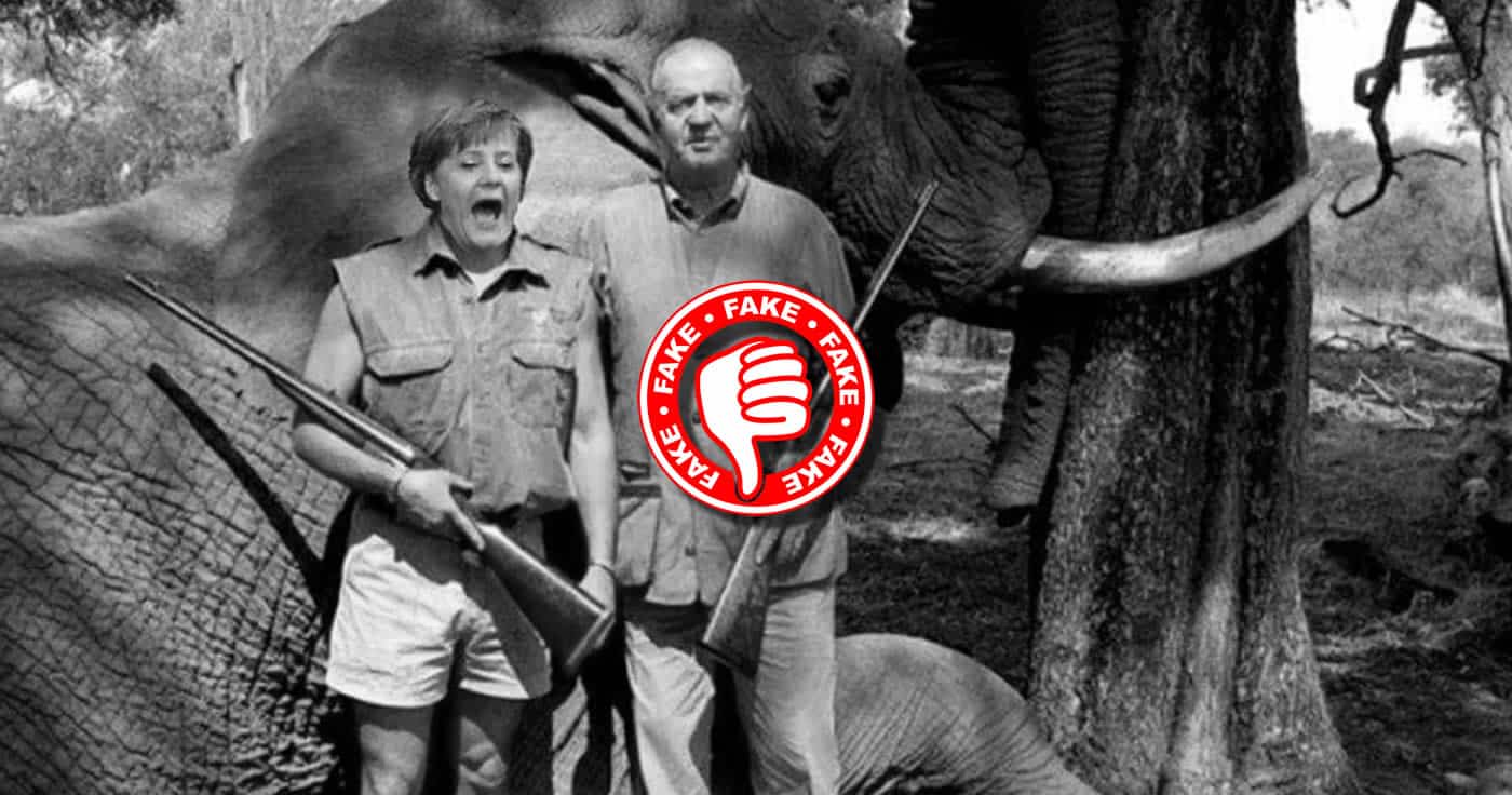 Merkel auf Elefantenjagd - Ein echter "Photoshop-Philipp"!