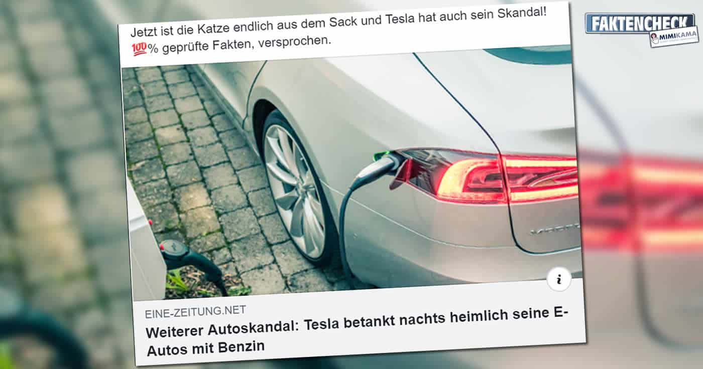 Nein, Tesla betankt NICHT heimlich seine E-Autos mit Benzin