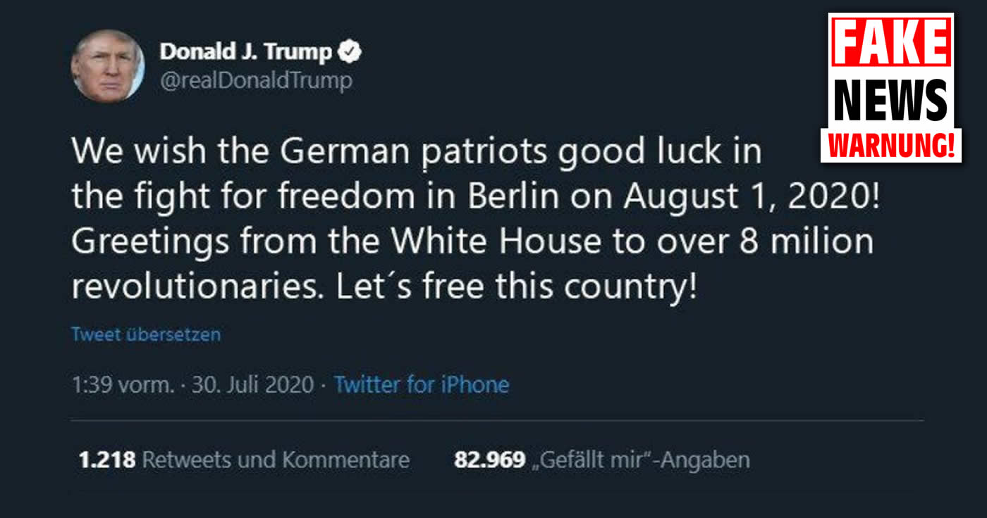 Trump wünschte den "deutschen Patrioten" viel Glück? Fake!