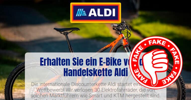 Aldi verlost keine E-Bikes!