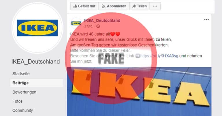 Vorsicht bei Ikea-Gewinnspielen via Facebook