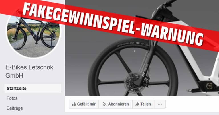 Gratis E-Bikes? Vorsicht vor vermeintlichen Gewinnspielen auf Facebook!