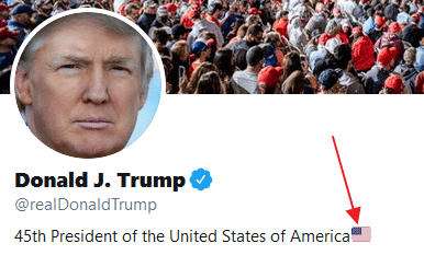 Die US-Flagge in Trumps Twitter-Profil