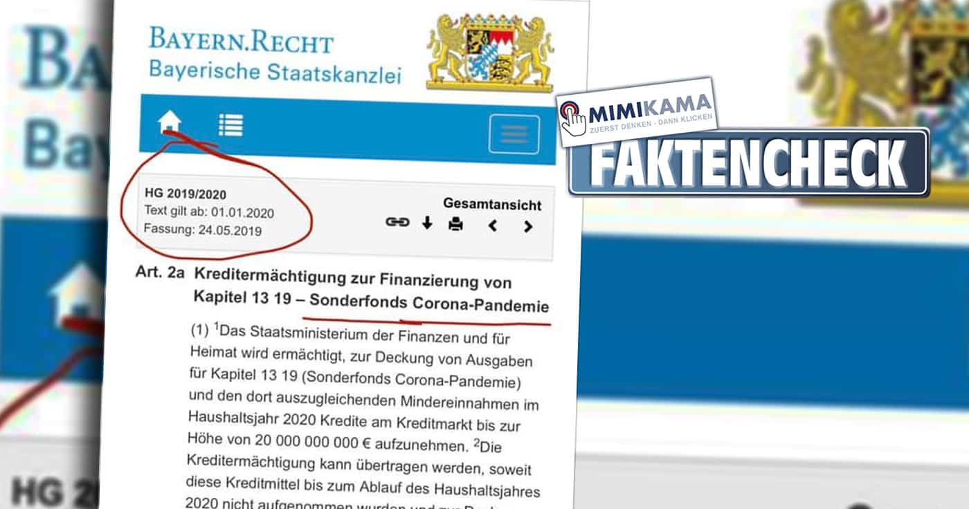 Gesetz in Bayern: Corona seit Mai 2019 bekannt? Nein!