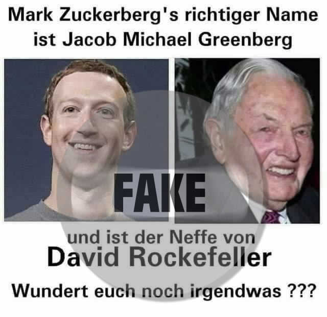 Mark Zuckerberg ist nicht der Enkel von David Rockefeller