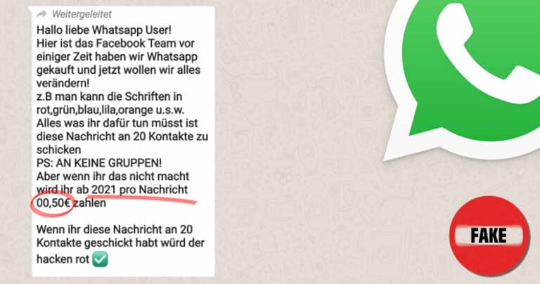 Kosten ab 2021 WhatsApp-Nachrichten 50 Cent? – Wenn Kinder Kettenbriefe verfassen!
