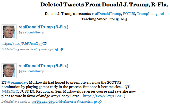 Gelöschte Trump-Tweets