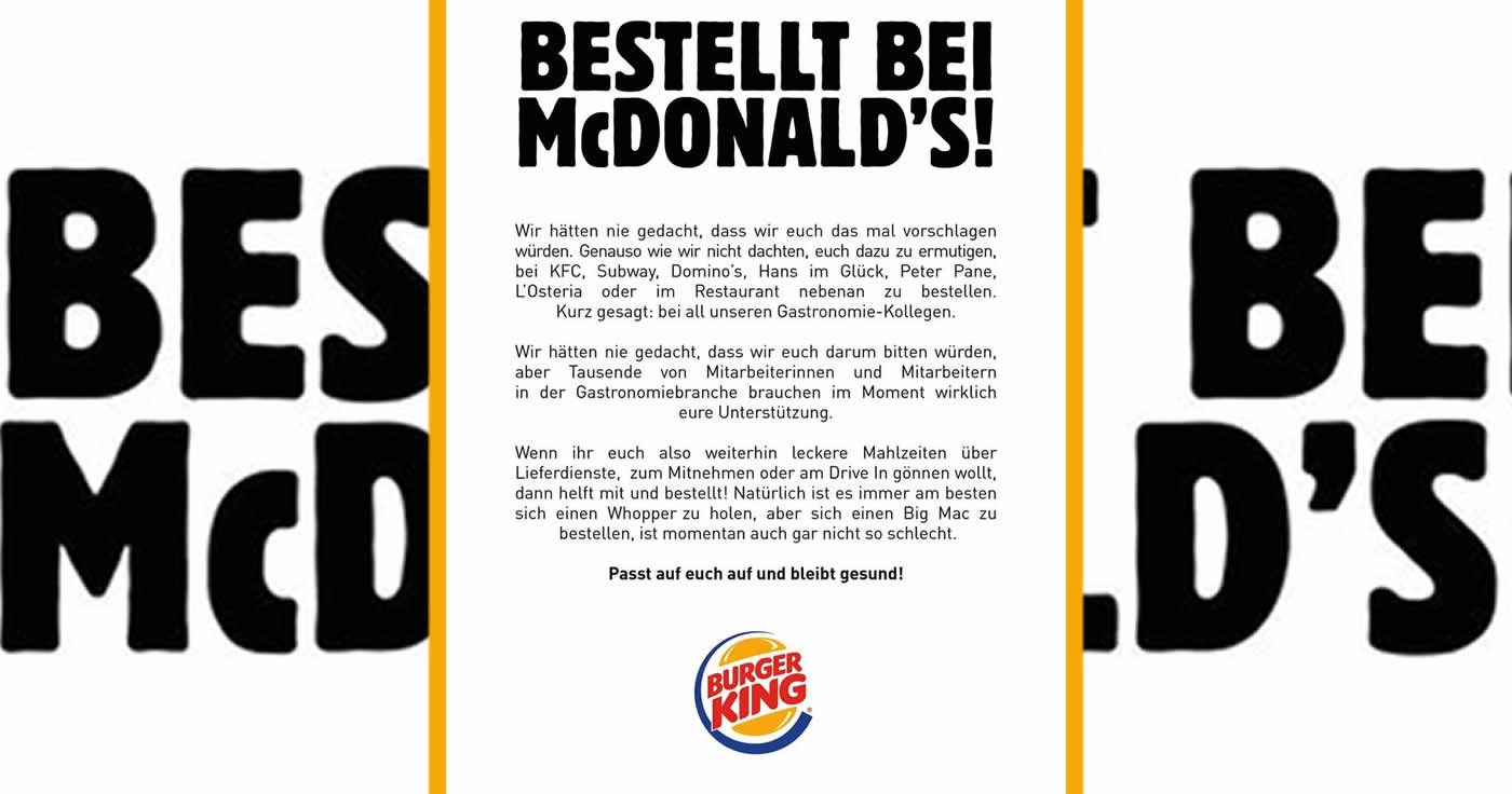 „Bestellt bei McDonald's!" Werbekampagne ist kein Fake.
