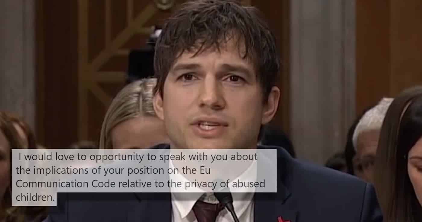 Ashton Kutcher sieht Kampf gegen Kindesmissbrauch durch EU-Gesetz gefährdet