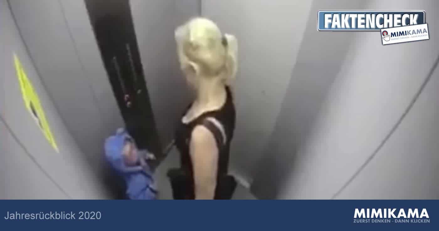 Jahresrückblick 2020: Eine blonde Frau schlägt ihr Enkelkind im Aufzug und muss sich verantworten