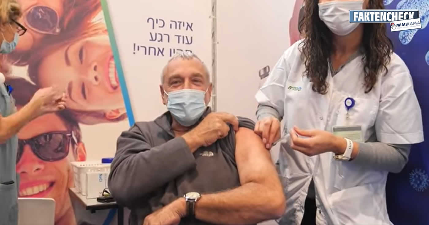 Nein, in Israel wurde nicht ein Mann ohne Nadel geimpft