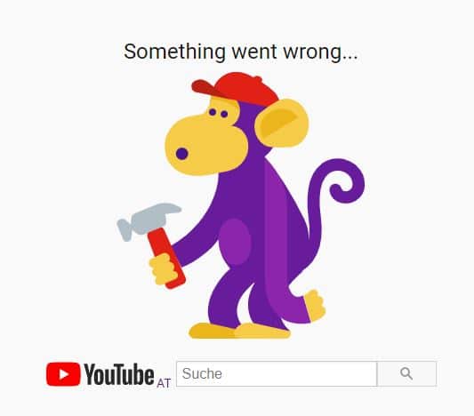 Screenshot Fehlermeldung YouTube