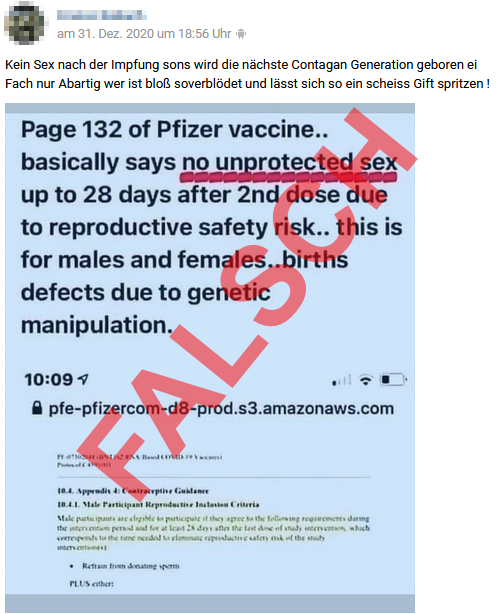 Kein Sex nach der Impfung wegen Genmanipulation? 