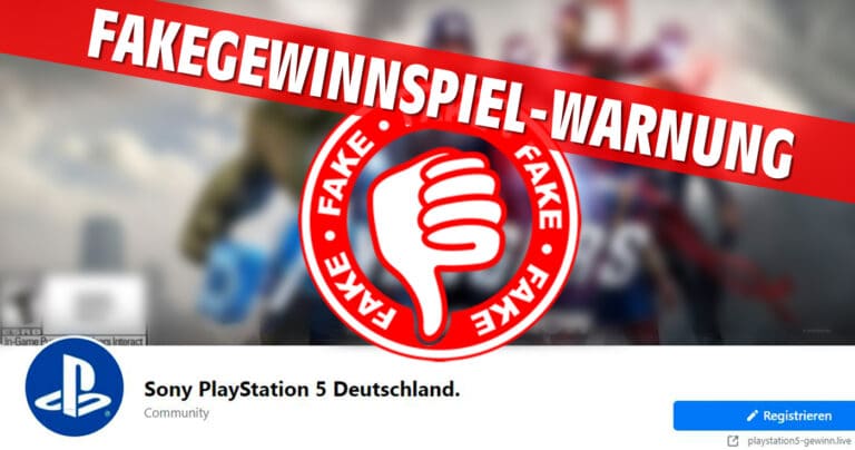 Facebook-Seite „Sony PlayStation 5 Deutschland.“ – Vorsicht vor Fake-Gewinnspielen!