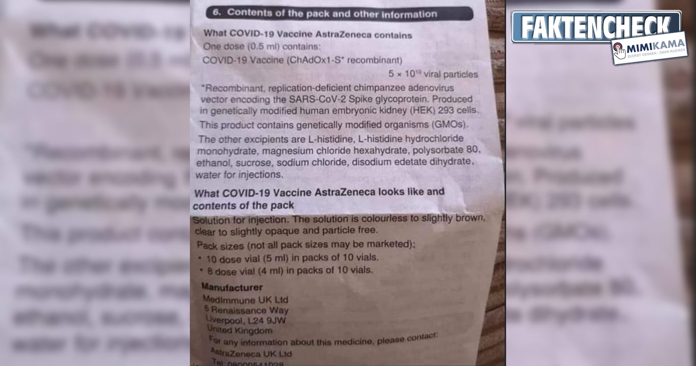 Nein, die AstraZeneca-Impfung enthält keinen menschlichen Fötus