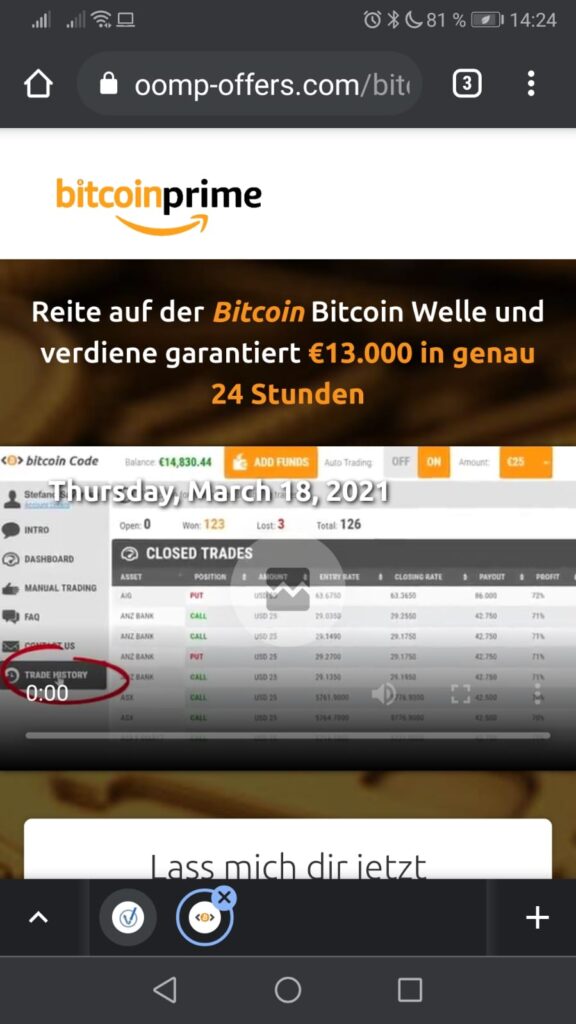 Screenshot Bitcoin Prime