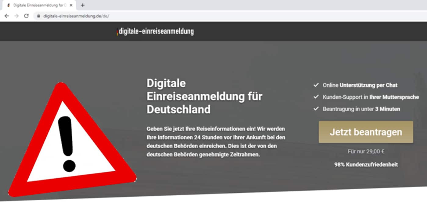 Vorsicht bei Einreiseanmeldungen für Deutschland über das Internet - Artikelbild: Watchlist Internet