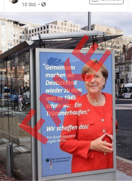 Das angebliche Merkel-Plakat