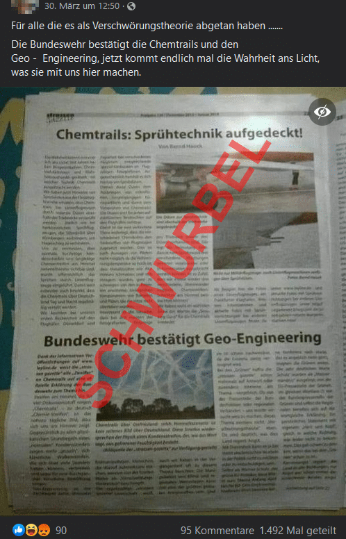 Der Zeitungsartikel über die Bundeswehr, Geo-Engineering und Chemtrails