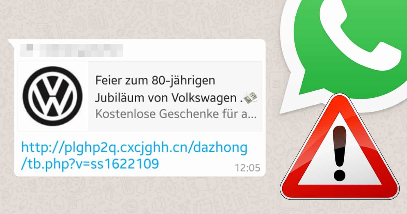 WhatsApp-Warnung: "Feier zum 80-jährigen Jubiläum von Volkswagen"