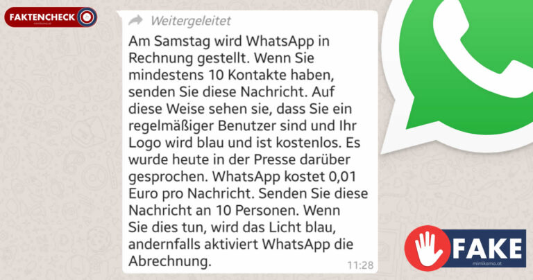Whatsapp-Kettenbrief: „Am Samstag wird WhatsApp in Rechnung gestellt.“