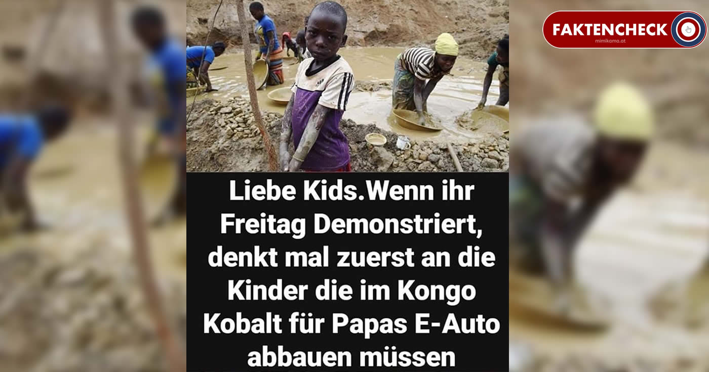 Kinder, die im Kongo Kobalt für E-Autos abbauen