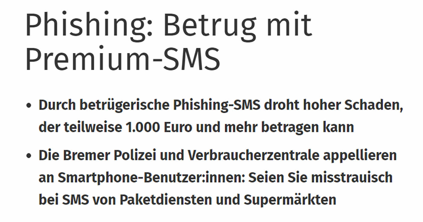 Phishing: Betrug mit Premium-SMS