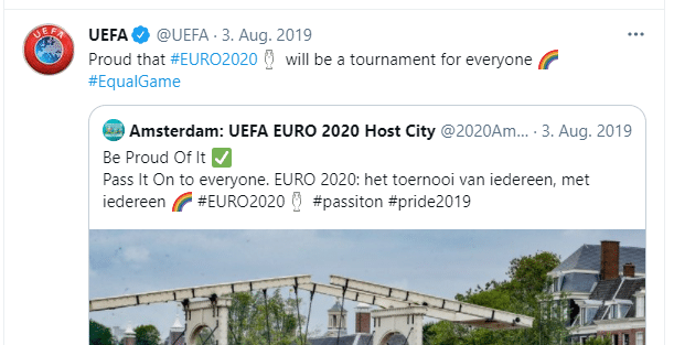 Faktencheck zu Screenshot Pride & UEFA