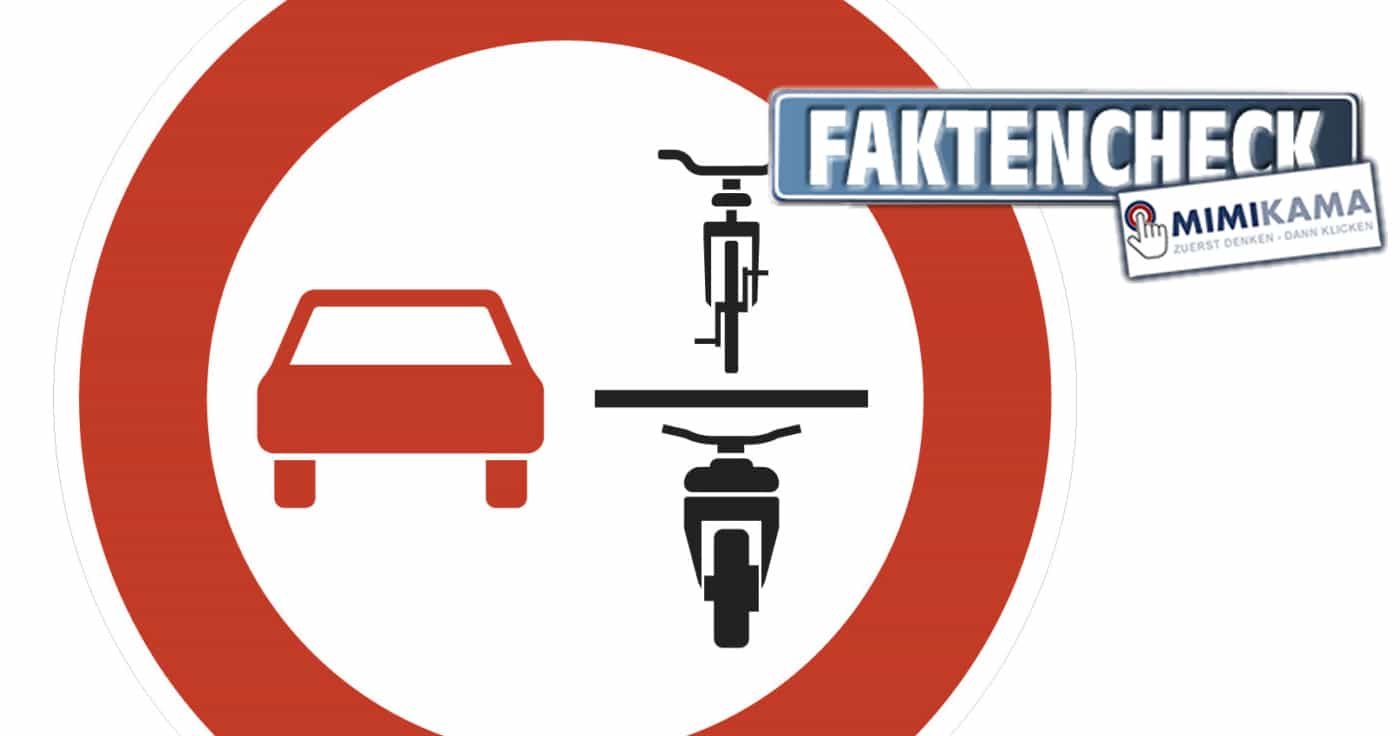 Fahrräder überholen verboten: Schild ist kein Fake!