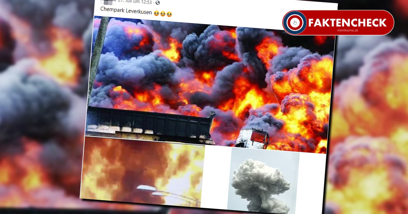 Falsche Fotos der Explosion in Leverkusen - Was soll das?