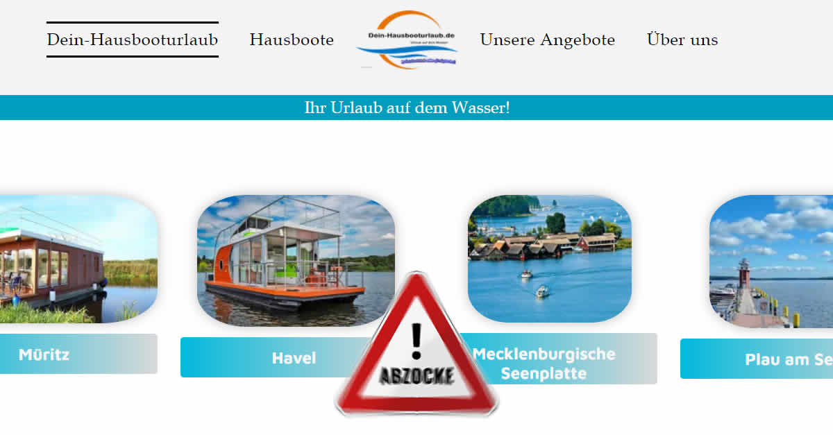 Warnung vor Hausbootverleih per Fake-Homepage