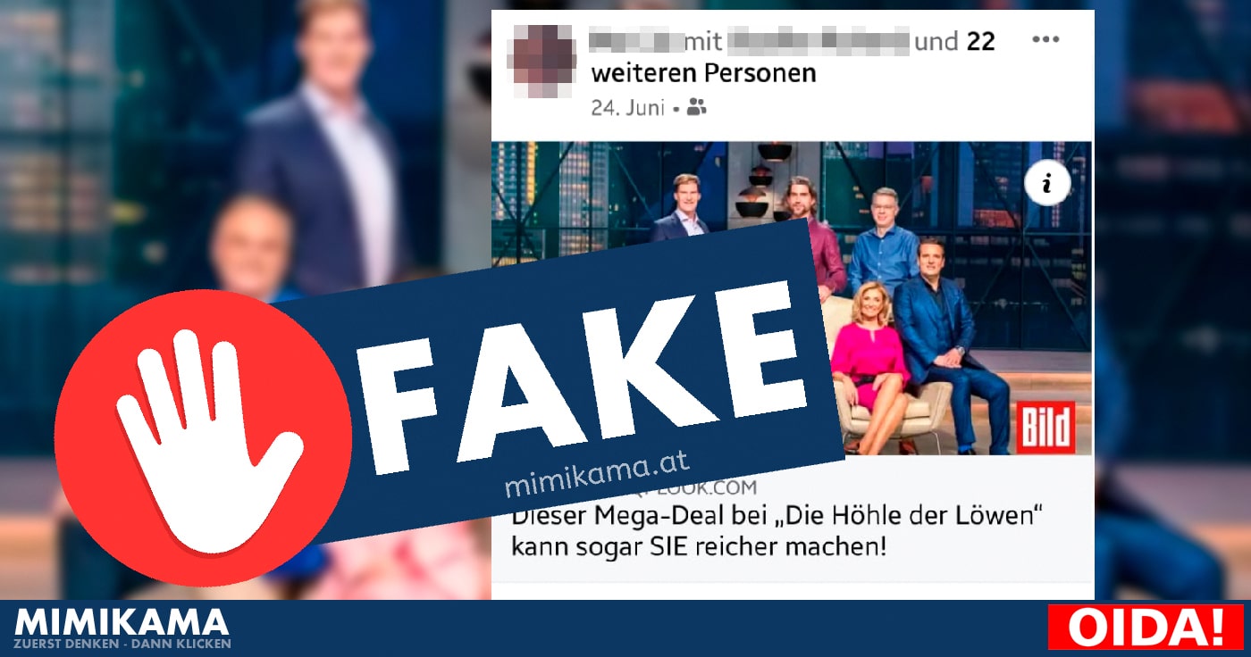 Facebook: Freunde locken euch auf einen "Höhle der Löwen" Fake-Artikel!
