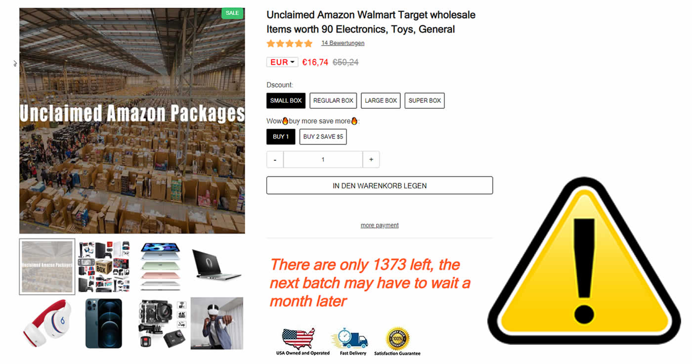 Unseriöse Online-Shops verkaufen Mystery-Box mit Produkten aus unzustellbaren Amazon-Paketen